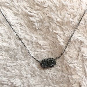 Kendra Scott Elisa gunmetal drusy necklace